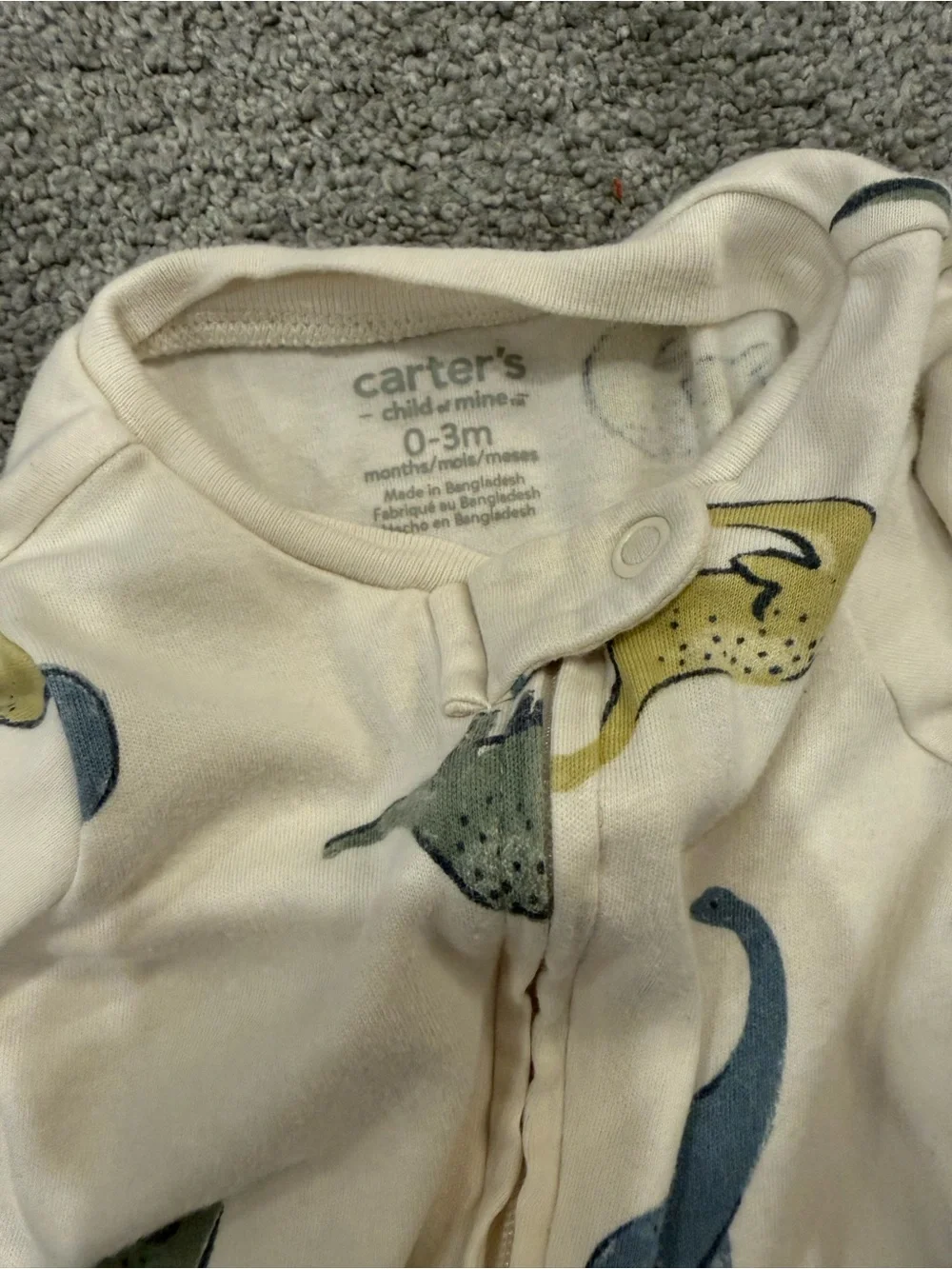 Carter's Mixed Baby Footed One-Piece Sleepers in Blue, Yellow, Cream